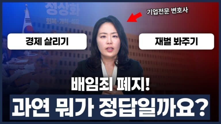 배임죄 폐지, 재벌 봐주기일까 경제 살리기일까? 2026 논란 총정리